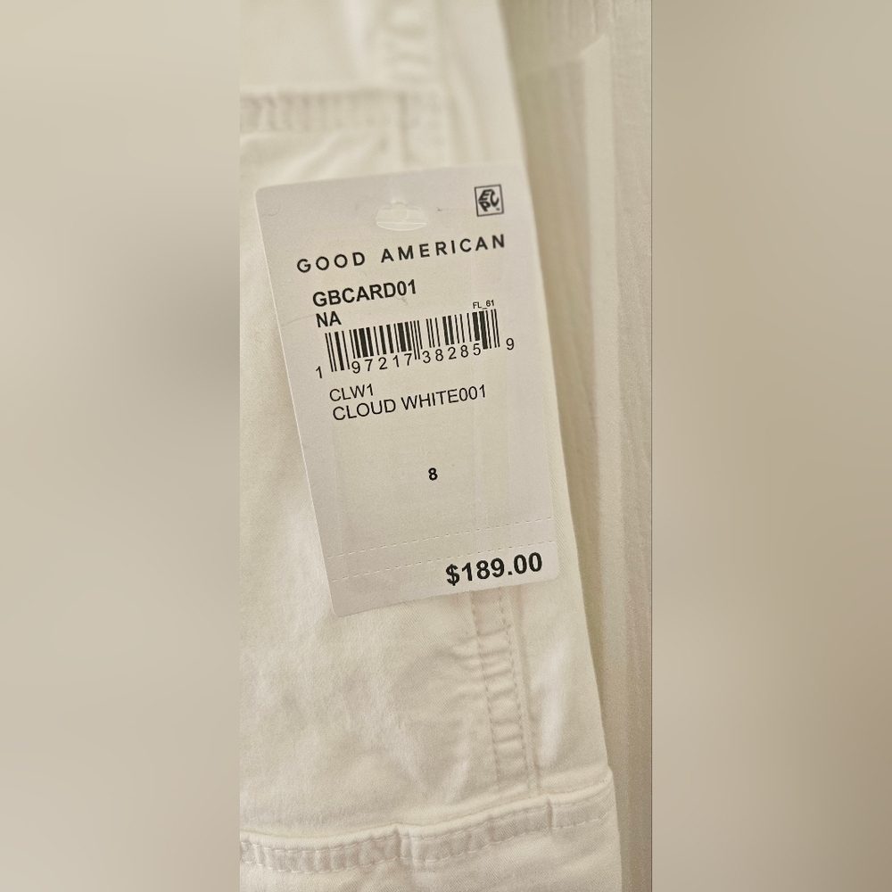 NWT Good American Womens Baggy Cargo Pants- White- Size 8 - Picture 6 of 15